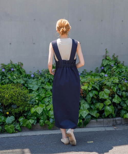 flower（フラワー）の「エプロンマリンワンピース（ワンピース・レディース・アイボリー/ネイビー・FREE）」の5枚目の写真