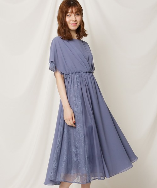 セール カシュクールレースシフォンワンピース ワンピース Couture Couture ワンピース Brooch クチュールブローチ のファッション