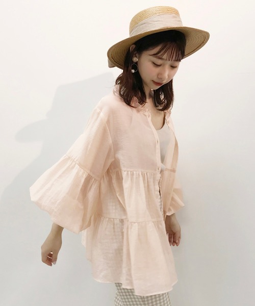 one after another NICE CLAUP（ワンアフターアナザーナイスクラップ）の「【ZOZO限定】前後２Wayティアードチュニック（シャツ/ブラウス・レディース・ブラック/オフホワイト/モカ/ピンクベージュ・FREE）」の8枚目の写真