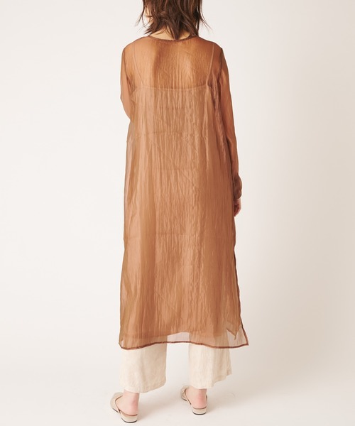 natural couture（ナチュラルクチュール）の「シルキーシアーシャツ（シャツ/ブラウス・レディース・ピンク/アイボリー/キャメル・FREE）」の16枚目の写真