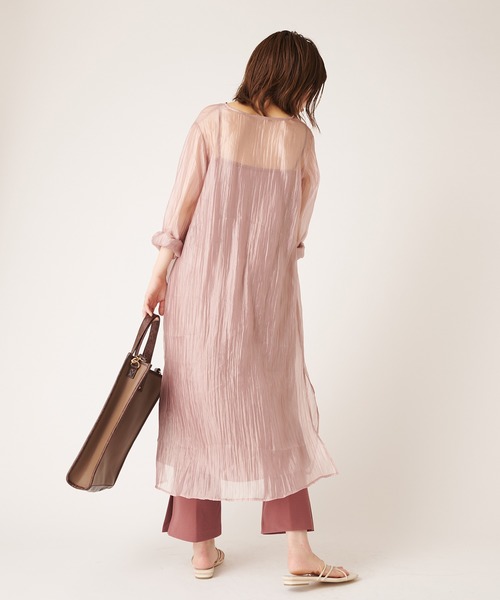 natural couture（ナチュラルクチュール）の「シルキーシアーシャツ（シャツ/ブラウス・レディース・ピンク/アイボリー/キャメル・FREE）」の11枚目の写真