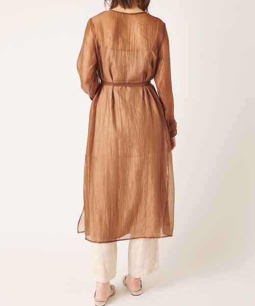 natural couture（ナチュラルクチュール）の「シルキーシアーシャツ（シャツ/ブラウス・レディース・ピンク/アイボリー/キャメル・FREE）」の21枚目の写真