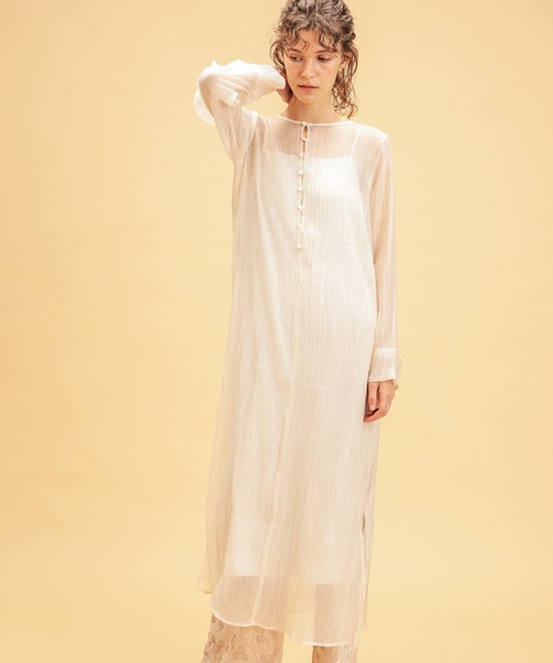 natural couture（ナチュラルクチュール）の「シルキーシアーシャツ（シャツ/ブラウス・レディース・ピンク/アイボリー/キャメル・FREE）」の22枚目の写真