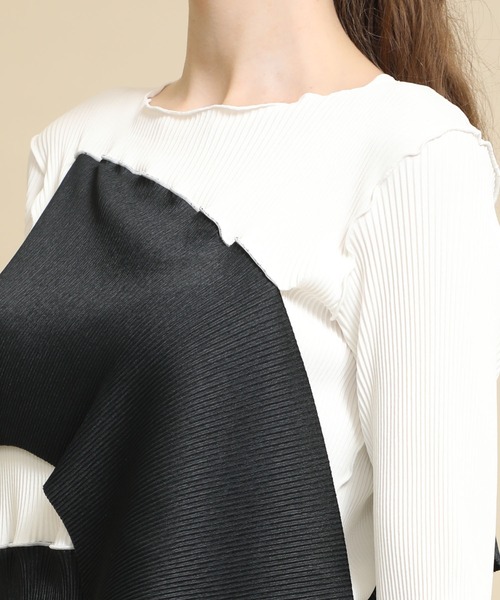 kotohayokozawa（コトハヨコザワ）の「【kotohayokozawa(コトハヨコザワ)】ロングスリーブクルーネックトップス　TDKT-P05（Tシャツ/カットソー・レディース・ブラック/ベージュ/グリーン/ホワイト・FREE）」の6枚目の写真