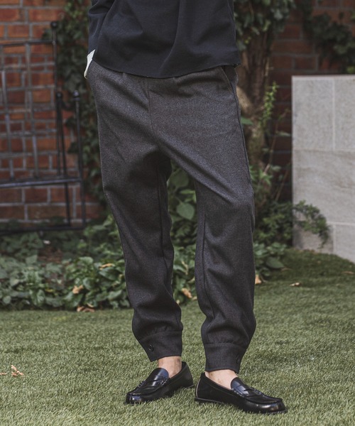 CAMBIO（カンビオ）の「mp8370-Hem Cuffs Melton Easy Pants パンツ（その他パンツ・メンズ・ブラウン/ブラック/チャコール・S/M/L）」の3枚目の写真