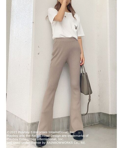 GYDA（ジェイダ）の「H/Wリブニットフレアパンツ（その他パンツ・レディース・ブラック/ベージュ/グリーン・FREE）」の10枚目の写真