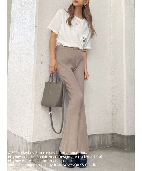 GYDA（ジェイダ）の「H/Wリブニットフレアパンツ（その他パンツ・レディース・ブラック/ベージュ/グリーン・FREE）」の9枚目の写真