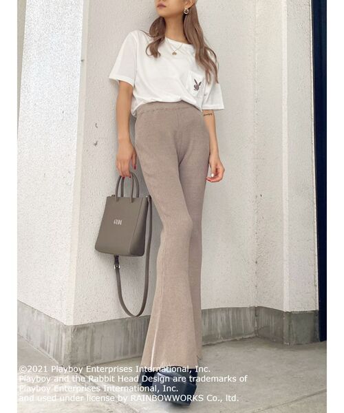 GYDA（ジェイダ）の「H/Wリブニットフレアパンツ（その他パンツ・レディース・ブラック/ベージュ/グリーン・FREE）」の7枚目の写真