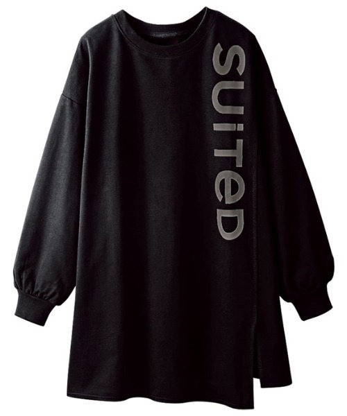 GeeRA(ジーラ)の「ロゴデザインチュニック(Tシャツ/カットソー・レディース・チャコール/サンドグレー/ブラック・LARGE/X-LARGE/MEDIUM)」の6枚目の写真
