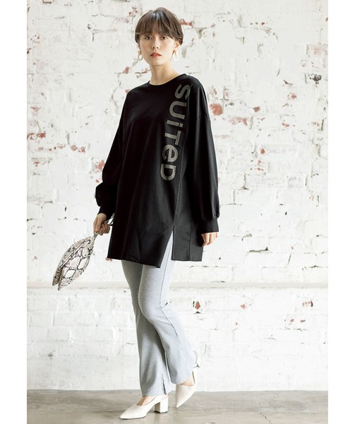GeeRA(ジーラ)の「ロゴデザインチュニック(Tシャツ/カットソー・レディース・チャコール/サンドグレー/ブラック・LARGE/X-LARGE/MEDIUM)」の7枚目の写真