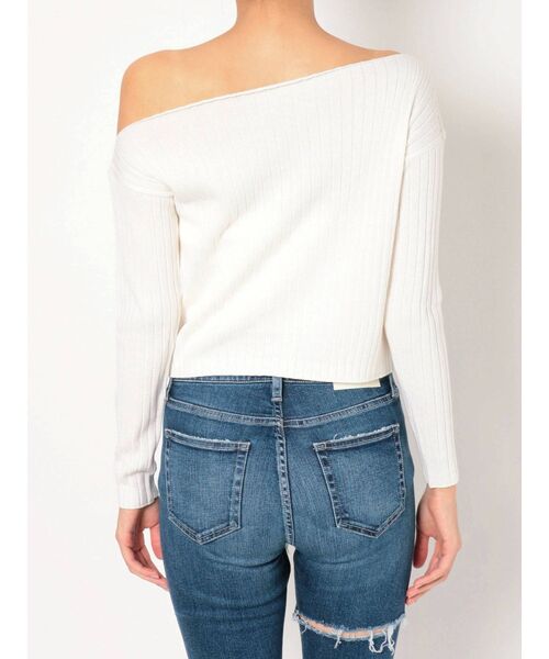 GYDA（ジェイダ）の「アシンメトリーネックリブニット TOPS