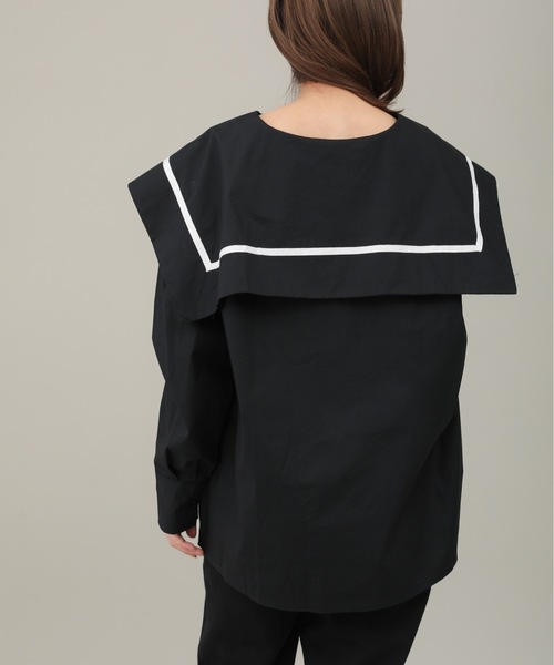 sakishimatokyo（サキシマトーキョー）の「【ZOZO限定】サキシマamp「シンプルセーラーカラーシャツ/ビックカラーデザインボリューム袖ブラウス」（シャツ/ブラウス・レディース・ホワイト/ブラック・FREE）」の10枚目の写真