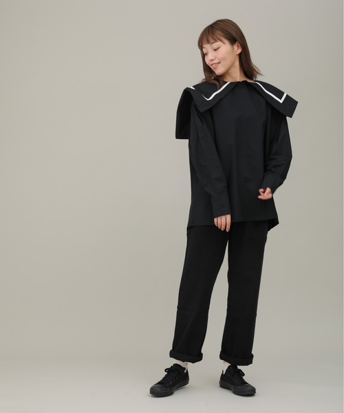 sakishimatokyo（サキシマトーキョー）の「【ZOZO限定】サキシマamp「シンプルセーラーカラーシャツ/ビックカラーデザインボリューム袖ブラウス」（シャツ/ブラウス・レディース・ホワイト/ブラック・FREE）」の11枚目の写真