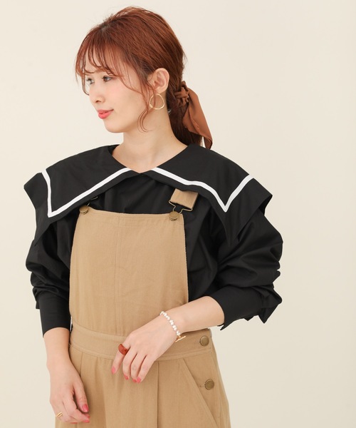 sakishimatokyo（サキシマトーキョー）の「【ZOZO限定】サキシマamp「シンプルセーラーカラーシャツ/ビックカラーデザインボリューム袖ブラウス」（シャツ/ブラウス・レディース・ホワイト/ブラック・FREE）」の19枚目の写真