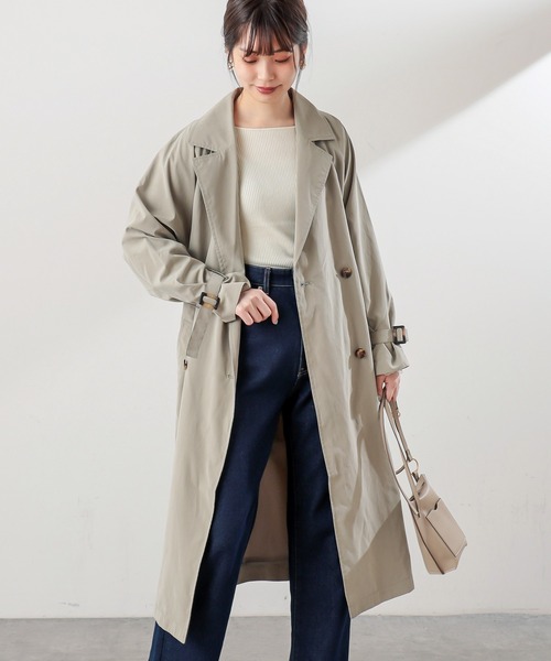 natural couture（ナチュラルクチュール）の「【WEB限定カラー有り】キャンディースリーブロングトレンチコート（トレンチコート・レディース・ベージュ/カーキ/モカ/グレイッシュベージュ・FREE）」の6枚目の写真