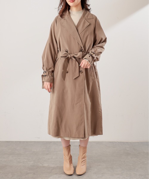 natural couture（ナチュラルクチュール）の「【WEB限定カラー有り】キャンディースリーブロングトレンチコート（トレンチコート・レディース・ベージュ/カーキ/モカ/グレイッシュベージュ・FREE）」の21枚目の写真