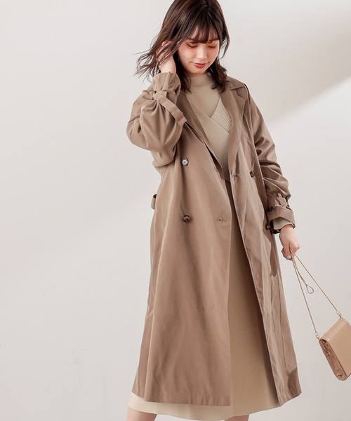 natural couture（ナチュラルクチュール）の「【WEB限定カラー有り】キャンディースリーブロングトレンチコート（トレンチコート・レディース・ベージュ/カーキ/モカ/グレイッシュベージュ・FREE）」の17枚目の写真
