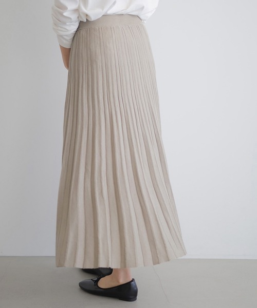 AMERICAN HOLIC（アメリカンホリック）の「プリーツニットスカート　＊●（スカート・レディース・ライトグレー/ブラック/アイボリー・MEDIUM/LARGE）」の3枚目の写真