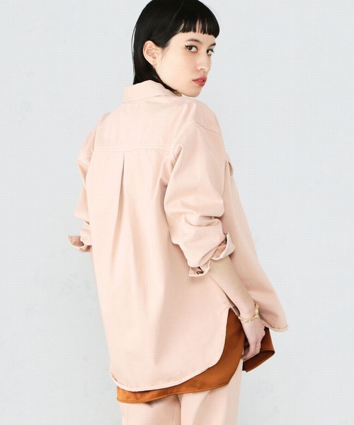 Lee（リー）の「【セットアップ対応】シャツジャケット（シャツ/ブラウス・レディース・ピンク/イエロー/ワンウォッシュ・SMALL/MEDIUM）」の19枚目の写真