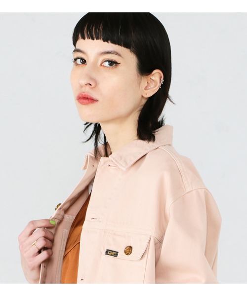 Lee（リー）の「【セットアップ対応】シャツジャケット（シャツ/ブラウス・レディース・ピンク/イエロー/ワンウォッシュ・SMALL/MEDIUM）」の4枚目の写真