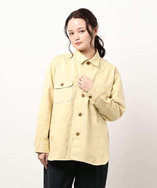 Lee（リー）の「【セットアップ対応】シャツジャケット（シャツ/ブラウス・レディース・ピンク/イエロー/ワンウォッシュ・SMALL/MEDIUM）」の8枚目の写真