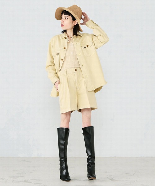 Lee（リー）の「【セットアップ対応】シャツジャケット（シャツ/ブラウス・レディース・ピンク/イエロー/ワンウォッシュ・SMALL/MEDIUM）」の6枚目の写真