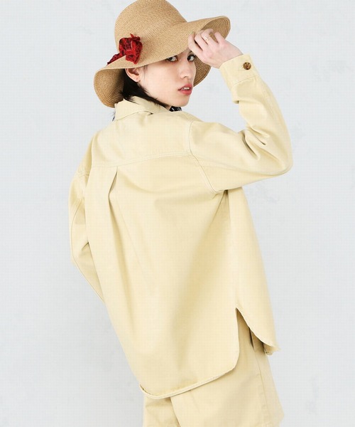 Lee（リー）の「【セットアップ対応】シャツジャケット（シャツ/ブラウス・レディース・ピンク/イエロー/ワンウォッシュ・SMALL/MEDIUM）」の12枚目の写真