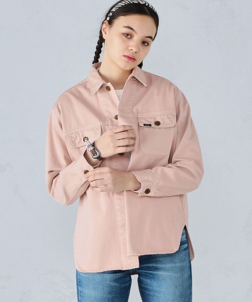 Lee（リー）の「【セットアップ対応】シャツジャケット（シャツ/ブラウス・レディース・ピンク/イエロー/ワンウォッシュ・SMALL/MEDIUM）」の10枚目の写真