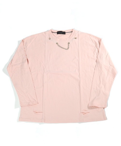 neos(ネオス)の「【neos -addictive design-】ルーズシルエット チェーンデザイン ロングスリーブ Tシャツ(Tシャツ/カットソー・メンズ・ホワイト/ブラック/ピンク/ブルー・MEDIUM/LARGE/X-LARGE)」の7枚目の写真