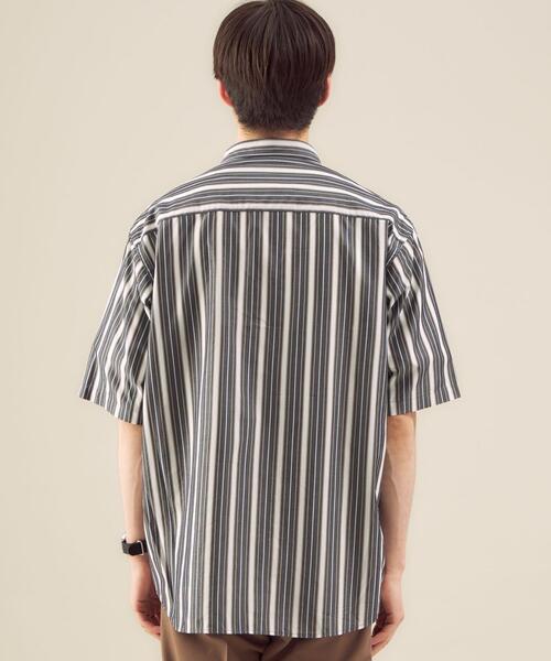 green label relaxing（グリーンレーベルリラクシング）の「OLT CM キュプラエステル ストライプ ジャストルーズ 半袖 シャツ（シャツ/ブラウス・メンズ・ホワイト/ネイビー/ライトブルー・MEDIUM/LARGE/SMALL）」の8枚目の写真