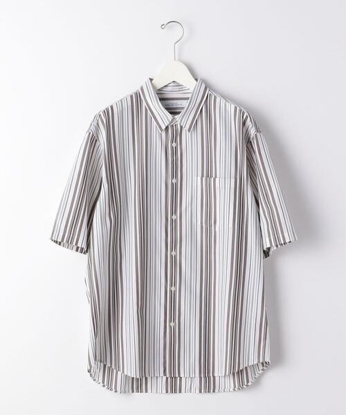 green label relaxing（グリーンレーベルリラクシング）の「OLT CM キュプラエステル ストライプ ジャストルーズ 半袖 シャツ（シャツ/ブラウス・メンズ・ホワイト/ネイビー/ライトブルー・MEDIUM/LARGE/SMALL）」の18枚目の写真