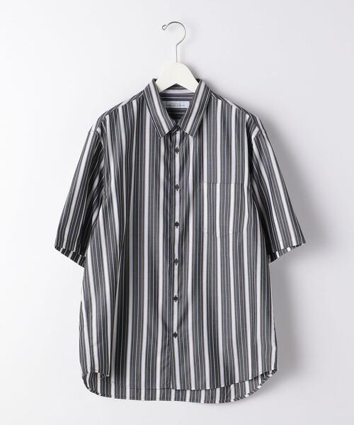 green label relaxing（グリーンレーベルリラクシング）の「OLT CM キュプラエステル ストライプ ジャストルーズ 半袖 シャツ（シャツ/ブラウス・メンズ・ホワイト/ネイビー/ライトブルー・MEDIUM/LARGE/SMALL）」の20枚目の写真