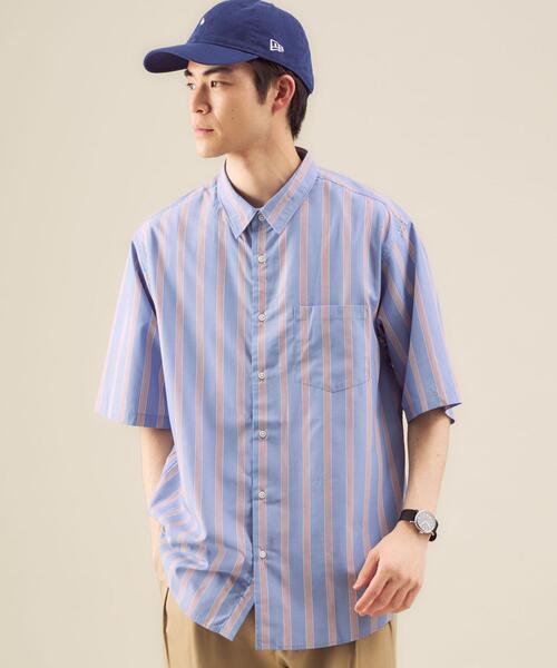 green label relaxing（グリーンレーベルリラクシング）の「OLT CM キュプラエステル ストライプ ジャストルーズ 半袖 シャツ（シャツ/ブラウス・メンズ・ホワイト/ネイビー/ライトブルー・MEDIUM/LARGE/SMALL）」の22枚目の写真