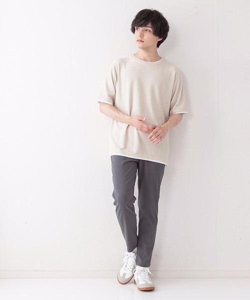 JEANS MATE（ジーンズメイト）の「さらっと快適ブロックインレイ フェイクレイヤードクルーネックTシャツ（Tシャツ/カットソー・メンズ・ベージュ/グリーン/ネイビー・LARGE/MEDIUM/X-LARGE）」の20枚目の写真