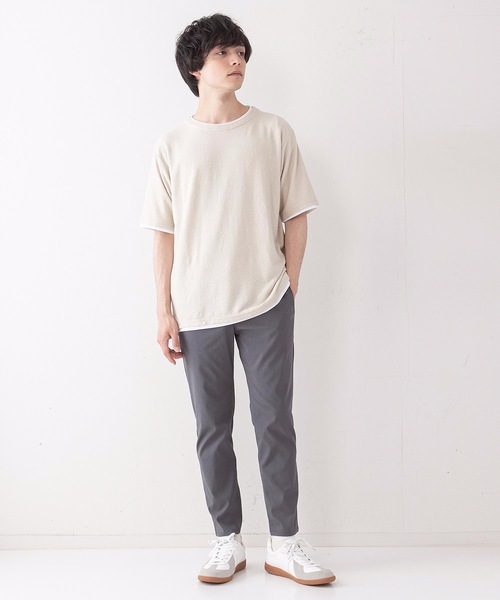 JEANS MATE（ジーンズメイト）の「さらっと快適ブロックインレイ フェイクレイヤードクルーネックTシャツ（Tシャツ/カットソー・メンズ・ベージュ/グリーン/ネイビー・LARGE/MEDIUM/X-LARGE）」の21枚目の写真