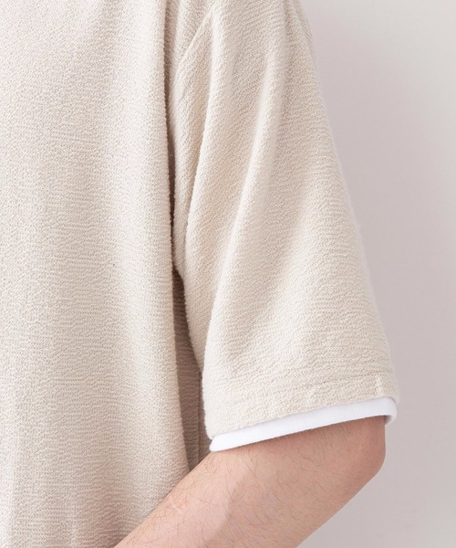 JEANS MATE（ジーンズメイト）の「さらっと快適ブロックインレイ フェイクレイヤードクルーネックTシャツ（Tシャツ/カットソー・メンズ・ベージュ/グリーン/ネイビー・LARGE/MEDIUM/X-LARGE）」の18枚目の写真
