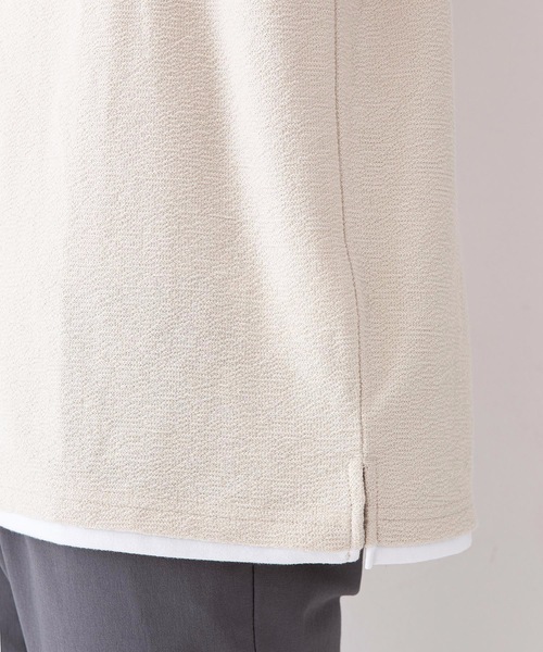 JEANS MATE（ジーンズメイト）の「さらっと快適ブロックインレイ フェイクレイヤードクルーネックTシャツ（Tシャツ/カットソー・メンズ・ベージュ/グリーン/ネイビー・LARGE/MEDIUM/X-LARGE）」の19枚目の写真