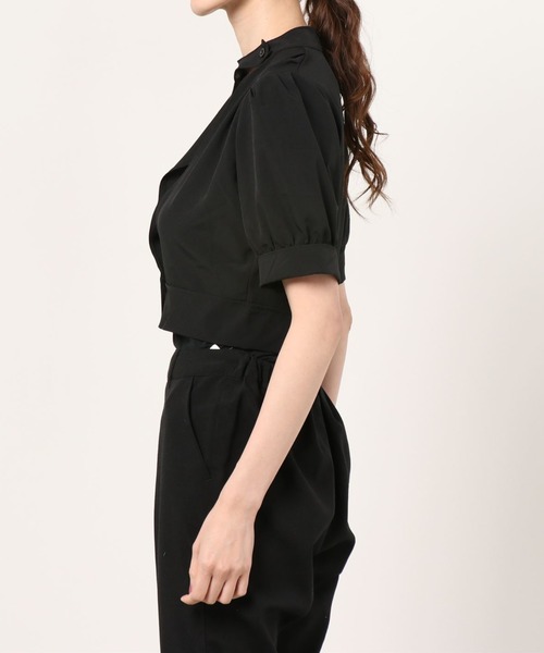 WEGO（ウィゴー）の「WEGO/フロントオープンデザインブラウス（シャツ/ブラウス・レディース・ブラック/ホワイト・FREE）」の3枚目の写真