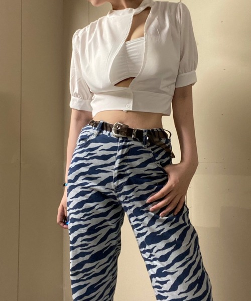 WEGO（ウィゴー）の「WEGO/フロントオープンデザインブラウス（シャツ/ブラウス・レディース・ブラック/ホワイト・FREE）」の20枚目の写真