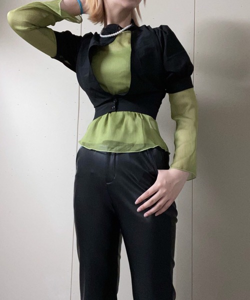 WEGO（ウィゴー）の「WEGO/フロントオープンデザインブラウス（シャツ/ブラウス・レディース・ブラック/ホワイト・FREE）」の16枚目の写真