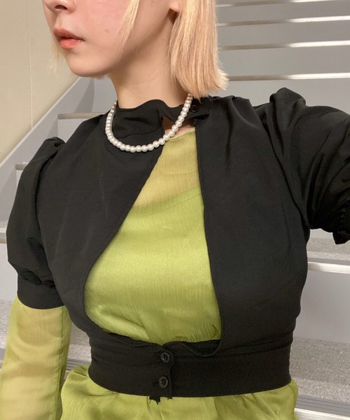 WEGO（ウィゴー）の「WEGO/フロントオープンデザインブラウス（シャツ/ブラウス・レディース・ブラック/ホワイト・FREE）」の15枚目の写真