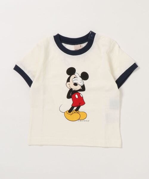 在庫限りセール Disney ミッキーマウスデザイン リンガーtシャツ 安い購入 Kds Mx