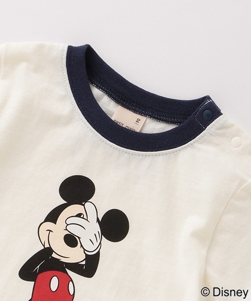 Disney ミッキーマウスデザイン リンガーtシャツ