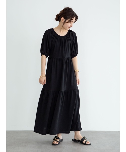 Green　Parks（グリーンパークス）の「・novem 9 ティアードワンピース＊（ワンピース・レディース・チャコールグレー/ブラック/ブラウン/グリーン・FREE）」の19枚目の写真