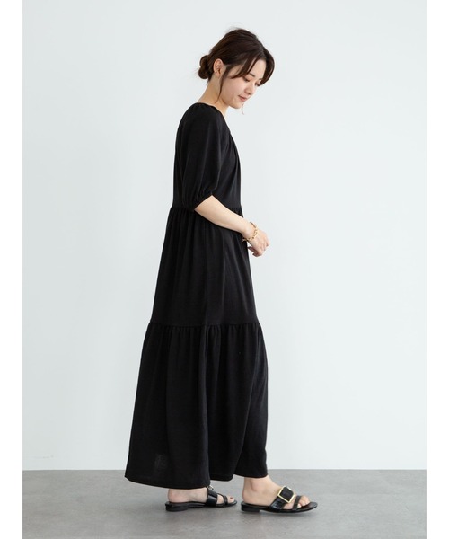 Green　Parks（グリーンパークス）の「・novem 9 ティアードワンピース＊（ワンピース・レディース・チャコールグレー/ブラック/ブラウン/グリーン・FREE）」の17枚目の写真