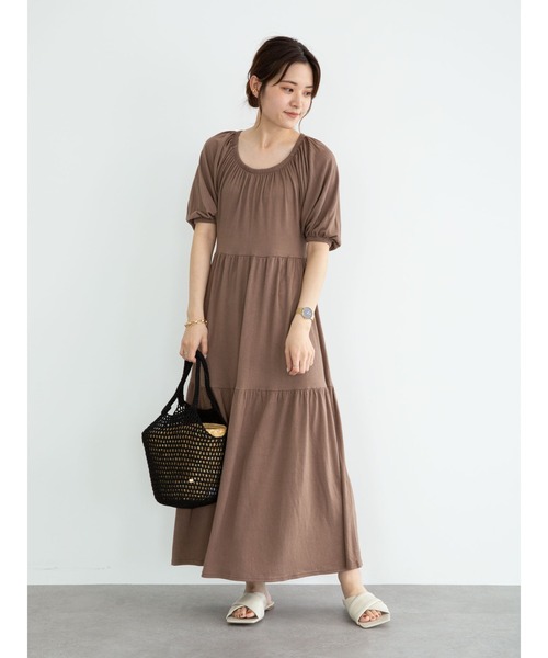 Green　Parks（グリーンパークス）の「・novem 9 ティアードワンピース＊（ワンピース・レディース・チャコールグレー/ブラック/ブラウン/グリーン・FREE）」の12枚目の写真