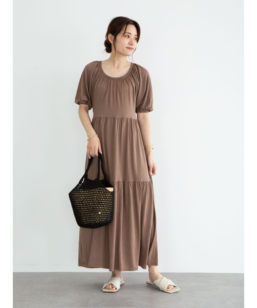 Green　Parks（グリーンパークス）の「・novem 9 ティアードワンピース＊（ワンピース・レディース・チャコールグレー/ブラック/ブラウン/グリーン・FREE）」の20枚目の写真