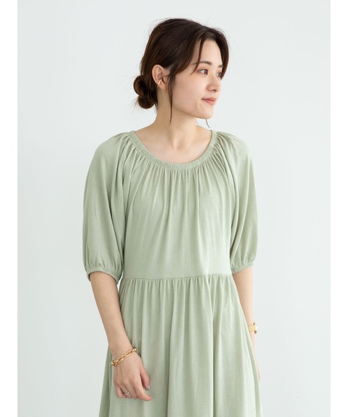 Green　Parks（グリーンパークス）の「・novem 9 ティアードワンピース＊（ワンピース・レディース・チャコールグレー/ブラック/ブラウン/グリーン・FREE）」の7枚目の写真