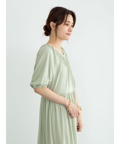 Green　Parks（グリーンパークス）の「・novem 9 ティアードワンピース＊（ワンピース・レディース・チャコールグレー/ブラック/ブラウン/グリーン・FREE）」の10枚目の写真