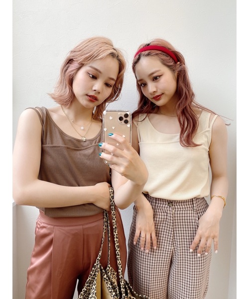 jumelle（ジュメロ）の「リブタンクトップ（タンクトップ・レディース・ベージュ/モカ・FREE）」の8枚目の写真